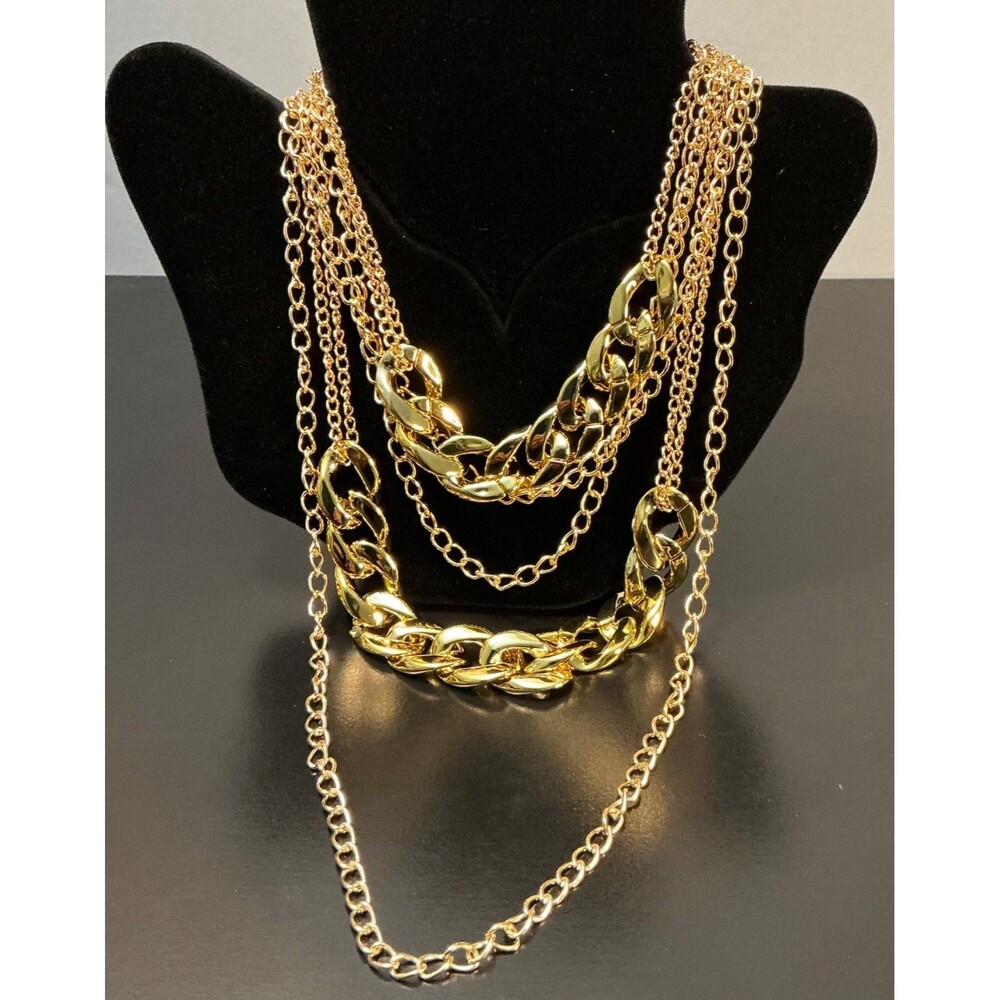 Chunky Gold Tone Thick Chain Necklace New Gift Women Teen Mom Acrylic